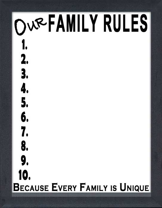 Family Rules White EraseBoard